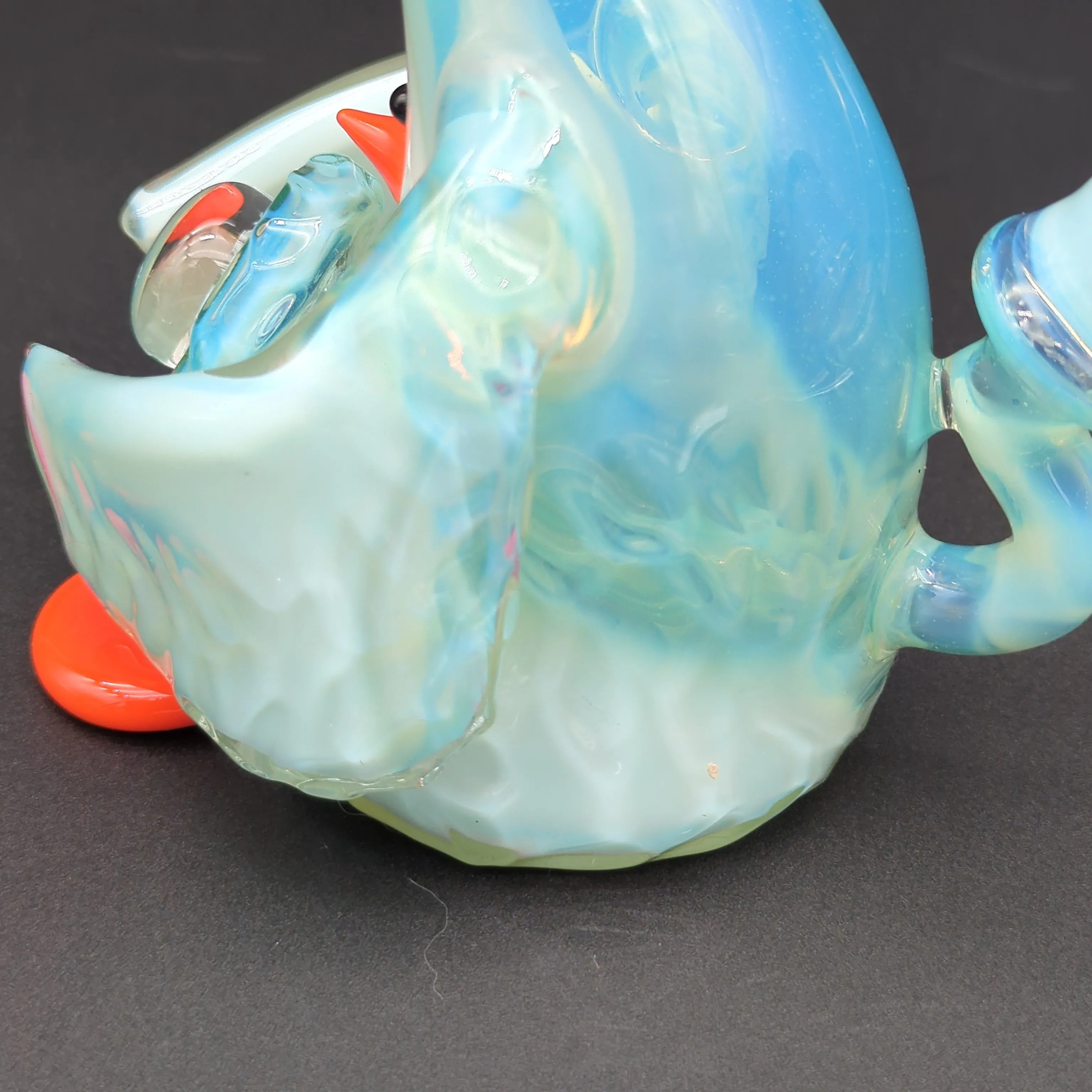 Chaka Glass Faded Ice Cave Penguin Dab Rig - Unique Handcrafted Water Pipe for Effortless Dabbing Experience