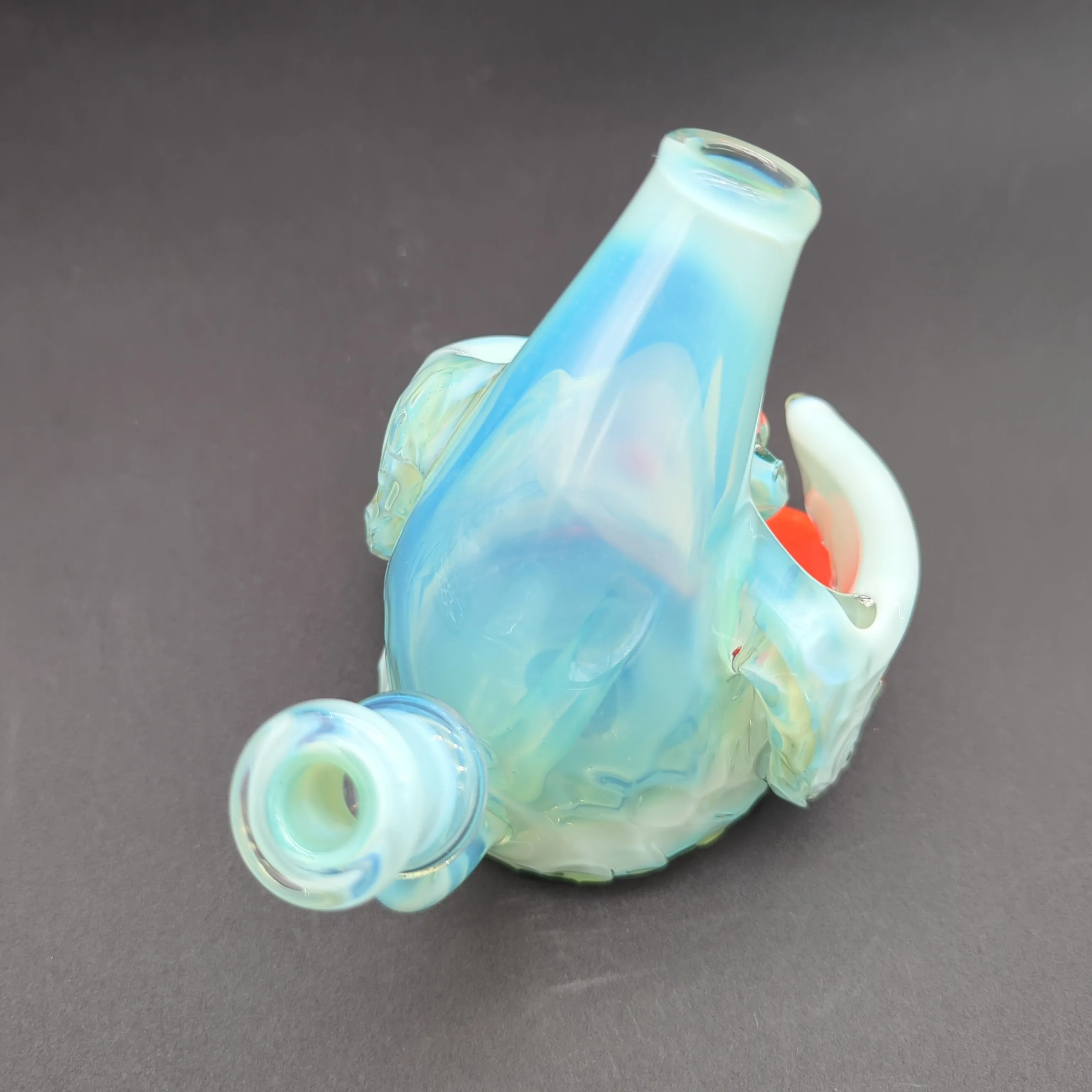 Chaka Glass Faded Ice Cave Penguin Dab Rig - Unique Handcrafted Water Pipe for Effortless Dabbing Experience