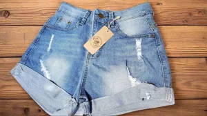 Faded Blue Jean Shorts