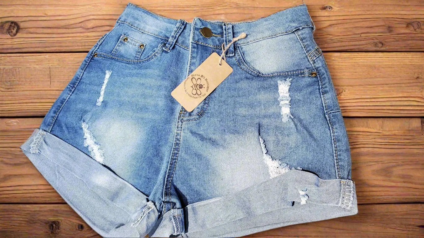Faded Blue Jean Shorts