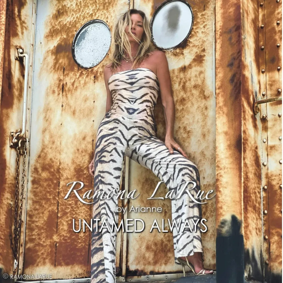 Georgie Strapless Top Faded Tiger