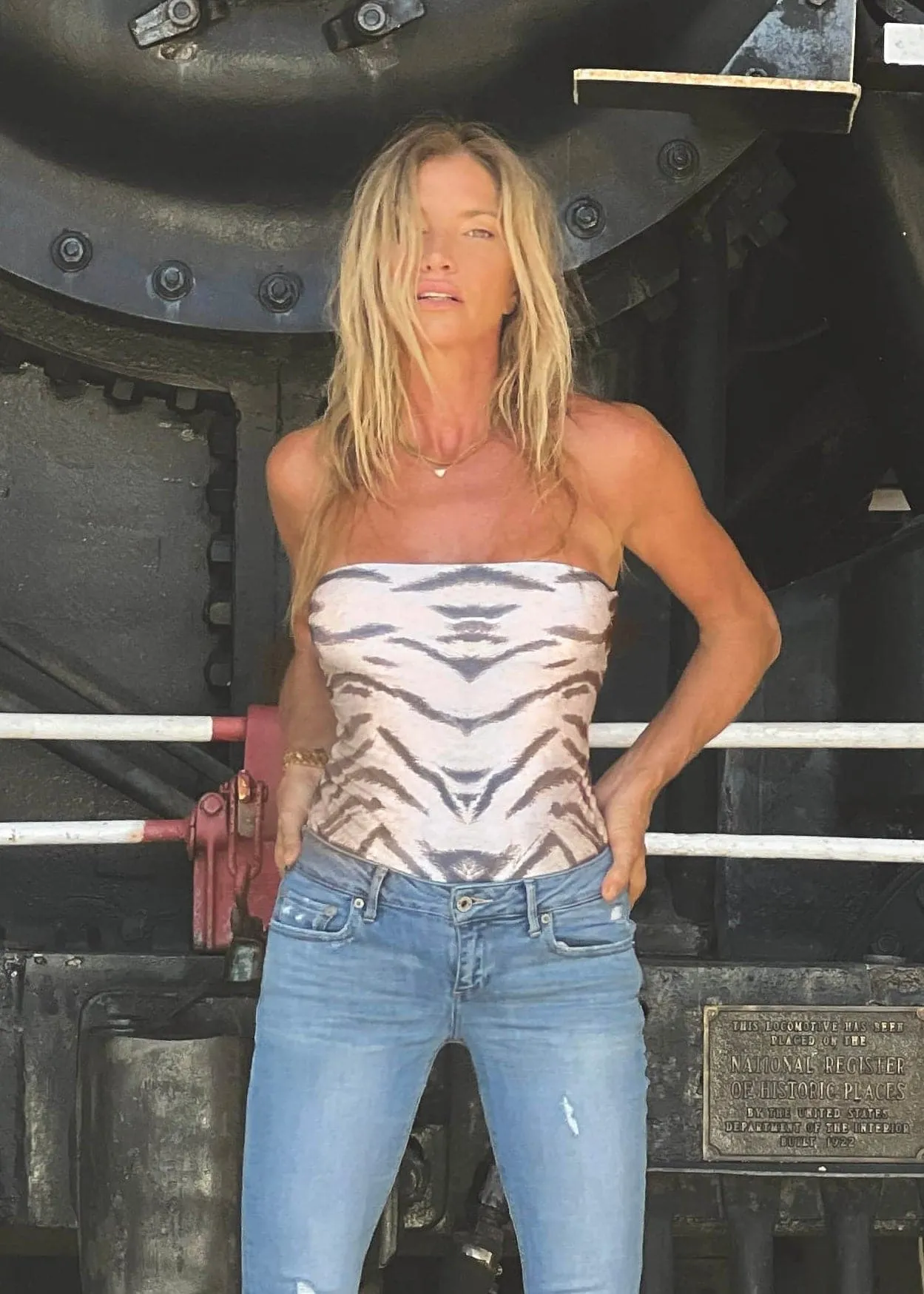 Georgie Strapless Top Faded Tiger