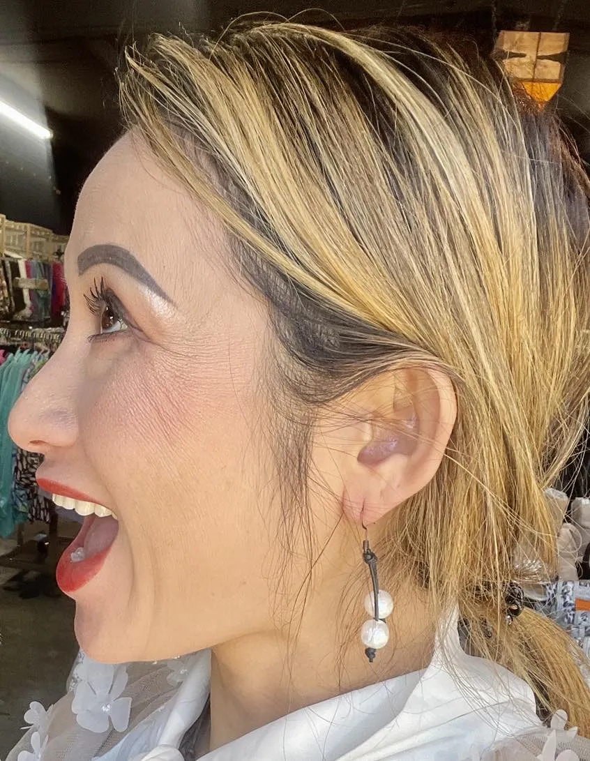 HC Double Stranded Handmade Freshwater Pearl Earrings