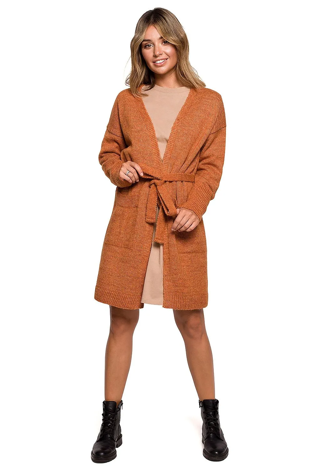 Stylish Long Cardigan with Adjustable Belt - Perfect for a Relaxed Fit