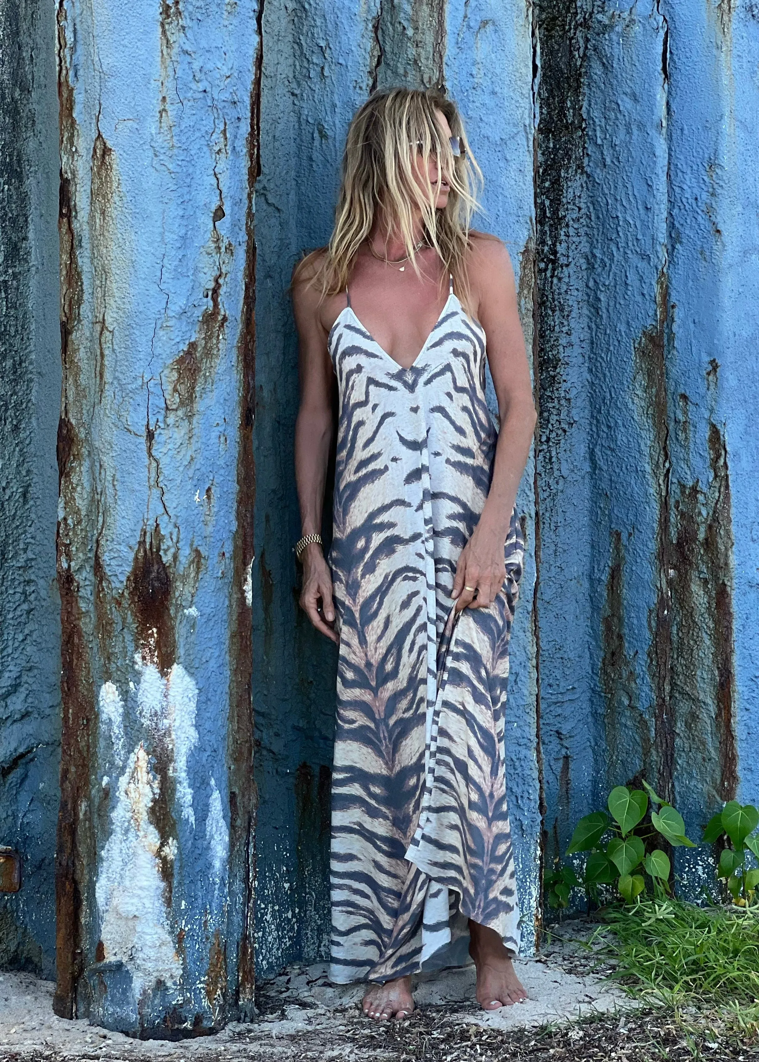 Tara Dress Faded Tiger