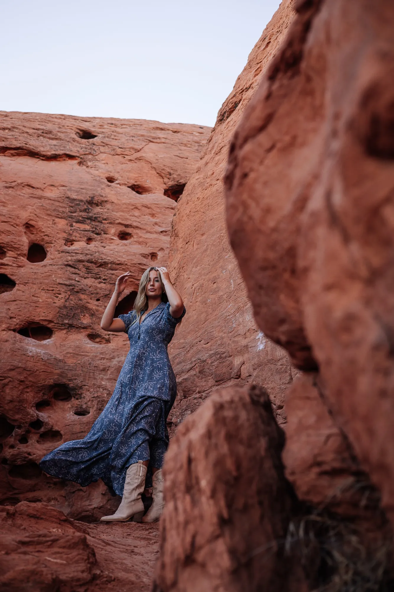 Faded Chambray Trynda Dress - Stylish and Trendy Womens Clothing Option
